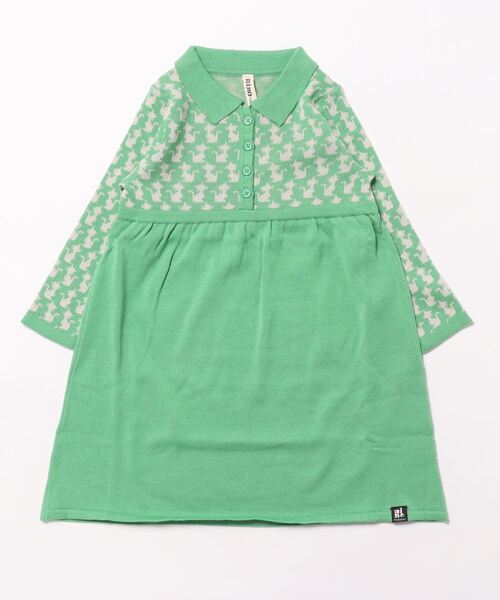nino(ニノ)の「KNIT Catジャガードワンピース(ワンピース・キッズ・ブラック/エメラルド・120cm/100cm/110cm)」の17枚目の写真