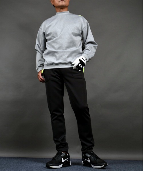 COMON GOLF（コモンゴルフ）の「バックロゴプリント入り ポンチジャージ素材 長袖モックネック ゴルフプルオーバー（ゴルフグッズ・メンズ・ブラック/グレー・M/L/XL/XXL/XXXL）」の10枚目の写真