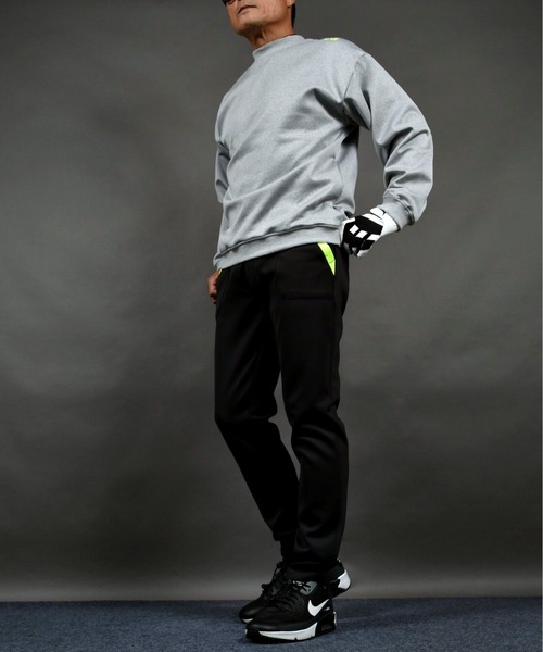 COMON GOLF（コモンゴルフ）の「バックロゴプリント入り ポンチジャージ素材 長袖モックネック ゴルフプルオーバー（ゴルフグッズ・メンズ・ブラック/グレー・M/L/XL/XXL/XXXL）」の11枚目の写真