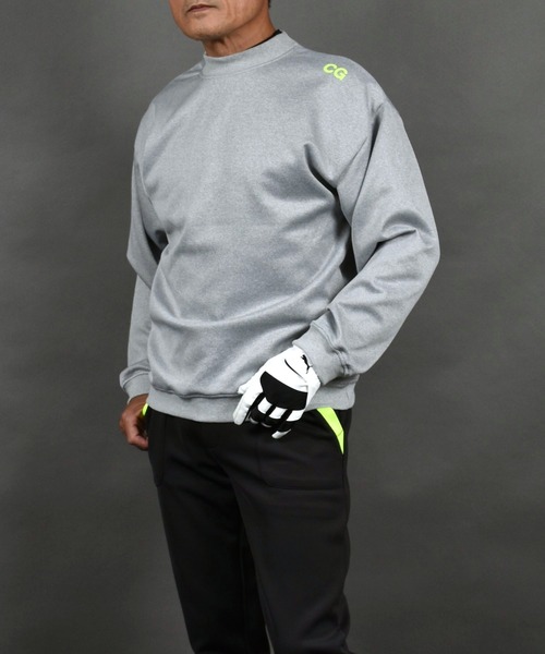 COMON GOLF（コモンゴルフ）の「バックロゴプリント入り ポンチジャージ素材 長袖モックネック ゴルフプルオーバー（ゴルフグッズ・メンズ・ブラック/グレー・M/L/XL/XXL/XXXL）」の13枚目の写真