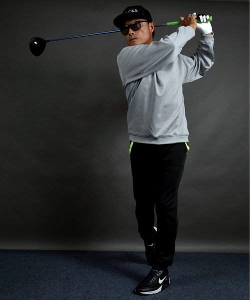 COMON GOLF（コモンゴルフ）の「バックロゴプリント入り ポンチジャージ素材 長袖モックネック ゴルフプルオーバー（ゴルフグッズ・メンズ・ブラック/グレー・M/L/XL/XXL/XXXL）」の20枚目の写真