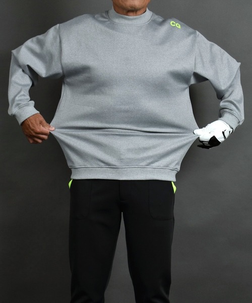 COMON GOLF（コモンゴルフ）の「バックロゴプリント入り ポンチジャージ素材 長袖モックネック ゴルフプルオーバー（ゴルフグッズ・メンズ・ブラック/グレー・M/L/XL/XXL/XXXL）」の21枚目の写真