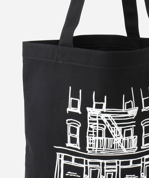 Saturdays NYC（サタデーズ ニューヨークシティ ）の「Cafe Sketch Canvas Tote（トートバッグ・メンズ・ブラック/オフホワイト・FREE）」の5枚目の写真