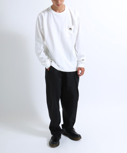 Lee(リー)の「Lee(リー)ワンポイントロゴポケットロンT メンズ レディース ユニセックス/長袖(Tシャツ/カットソー・メンズ・ホワイト/ネイビー/スミクロ/ピンク・M/L/XL)」の9枚目の写真