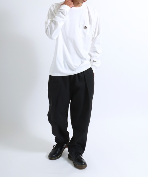 Lee(リー)の「Lee(リー)ワンポイントロゴポケットロンT メンズ レディース ユニセックス/長袖(Tシャツ/カットソー・メンズ・ホワイト/ネイビー/スミクロ/ピンク・M/L/XL)」の8枚目の写真