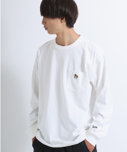 Lee(リー)の「Lee(リー)ワンポイントロゴポケットロンT メンズ レディース ユニセックス/長袖(Tシャツ/カットソー・メンズ・ホワイト/ネイビー/スミクロ/ピンク・M/L/XL)」の7枚目の写真