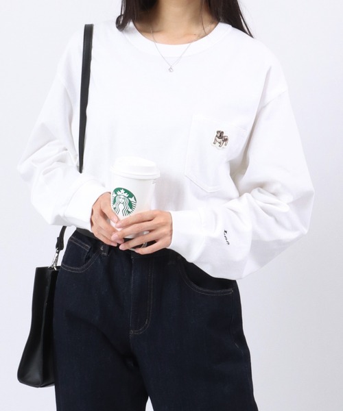 Lee(リー)の「Lee(リー)ワンポイントロゴポケットロンT メンズ レディース ユニセックス/長袖(Tシャツ/カットソー・メンズ・ホワイト/ネイビー/スミクロ/ピンク・M/L/XL)」の10枚目の写真