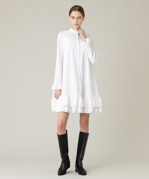 【新品】LOULOU WILLOUGHBY サテンフリルシャツワンピース LOULOU WILLOUGHBY（ルルウィルビー）の「【LOULOU WILLOUGHBY