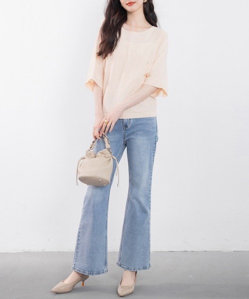 DRESS PLUS(ドレスプラス)の「バックパールボタンニットプルオーバー(ニット/セーター・レディース・ブルーグレー/ベージュ/ピンク/ブラック・M/L)」の15枚目の写真