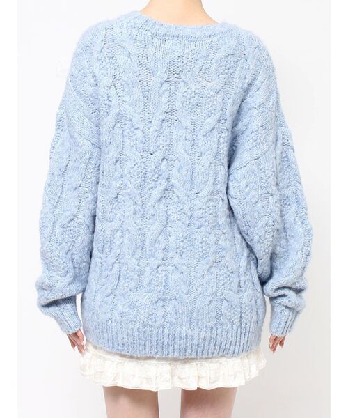 merry jenny（メリージェニー）の「りぼんがいっぱいニット　/　リボンがいっぱいニット（ニット/セーター・レディース・ブラック/ピンク/ブルー・FREE）」の6枚目の写真