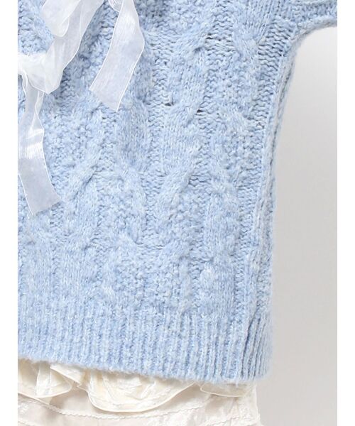 merry jenny（メリージェニー）の「りぼんがいっぱいニット　/　リボンがいっぱいニット（ニット/セーター・レディース・ブラック/ピンク/ブルー・FREE）」の9枚目の写真