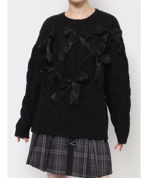 merry jenny（メリージェニー）の「りぼんがいっぱいニット　/　リボンがいっぱいニット（ニット/セーター・レディース・ブラック/ピンク/ブルー・FREE）」の15枚目の写真