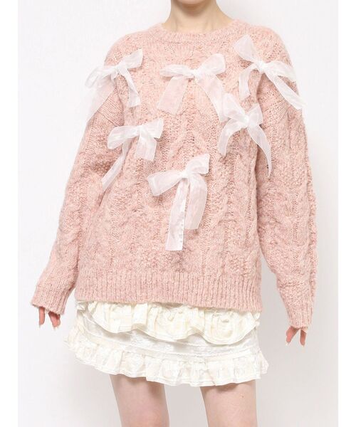 merry jenny（メリージェニー）の「りぼんがいっぱいニット / リボンが