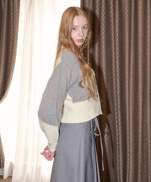 idem(イデム)の「feather mix cardigan/フェザーMIXカーディガン(カーディガン/ボレロ・レディース・ピンク/アイボリー・FREE)」の9枚目の写真
