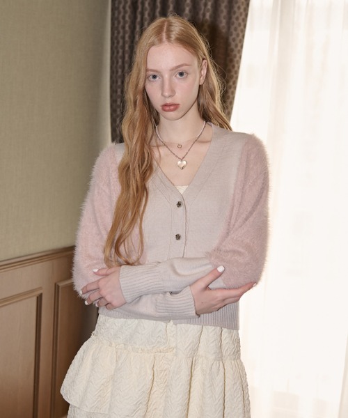 idem（イデム）の「feather mix cardigan/フェザーMIX