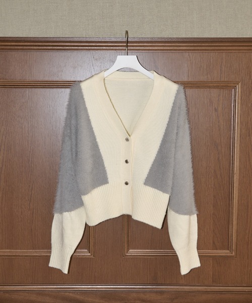 【通販激安】 idem（イデム）の「feather mix cardigan/フェザーMIX トップス