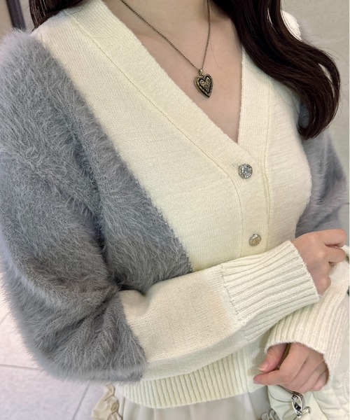 idem（イデム）の「feather mix cardigan/フェザーMIX