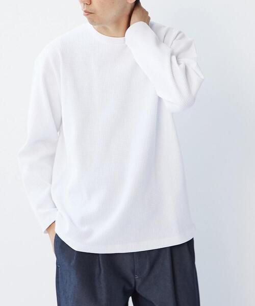 MASTER FRAME（マスターフレーム ）の「【MASTER FRAME/マスターフレーム】コットンライクワッフルクルーネックロングスリーブTシャツ（Tシャツ/カットソー・メンズ・グレー/ブラック/アイボリー/ホワイト・3/4/2）」の16枚目の写真