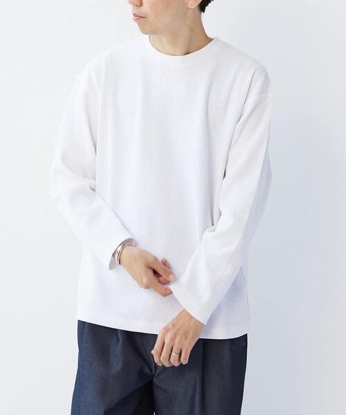 MASTER FRAME（マスターフレーム ）の「【MASTER FRAME/マスターフレーム】コットンライクワッフルクルーネックロングスリーブTシャツ（Tシャツ/カットソー・メンズ・グレー/ブラック/アイボリー/ホワイト・3/4/2）」の15枚目の写真