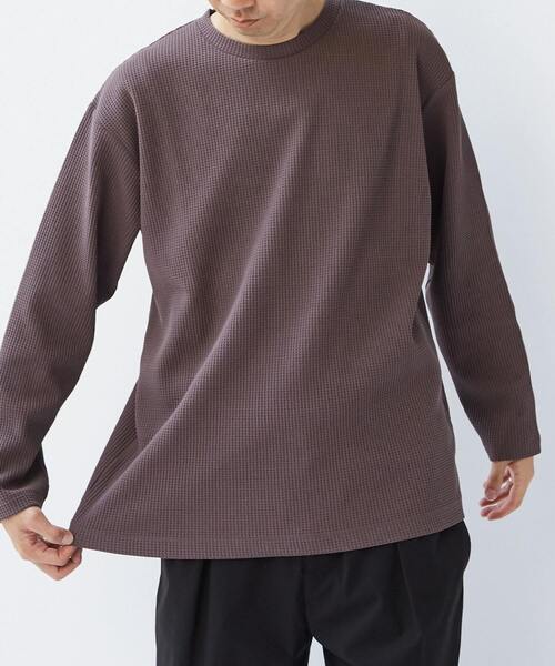 MASTER FRAME（マスターフレーム ）の「【MASTER FRAME/マスターフレーム】コットンライクワッフルクルーネックロングスリーブTシャツ（Tシャツ/カットソー・メンズ・グレー/ブラック/アイボリー/ホワイト・3/4/2）」の7枚目の写真
