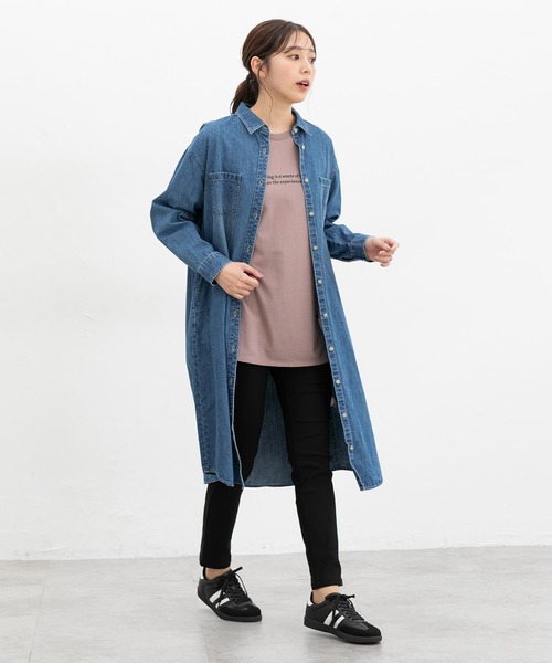 Honeys（ハニーズ）の「デニムシャツワンピース（シャツワンピース・レディース・ブルー/インディゴブルー・S/M/L/LL）」の13枚目の写真