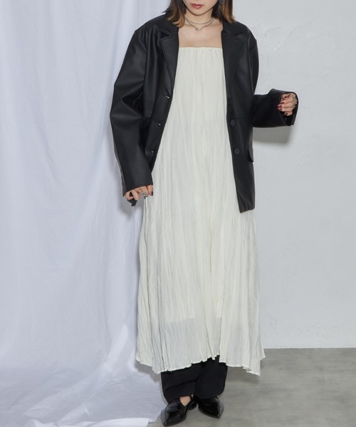 leimn（レイムン）の「フェイクレザージャケット（テーラードジャケット・レディース・ブラック/ブラウン・M）」の4枚目の写真