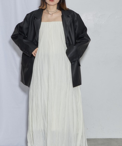 leimn（レイムン）の「フェイクレザージャケット（テーラードジャケット・レディース・ブラック/ブラウン・M）」の10枚目の写真