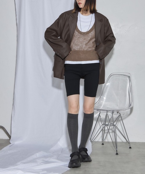 leimn（レイムン）の「フェイクレザージャケット（テーラードジャケット・レディース・ブラック/ブラウン・M）」の16枚目の写真