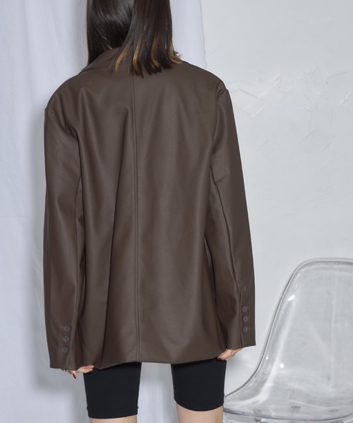 leimn（レイムン）の「フェイクレザージャケット（テーラードジャケット・レディース・ブラック/ブラウン・M）」の18枚目の写真