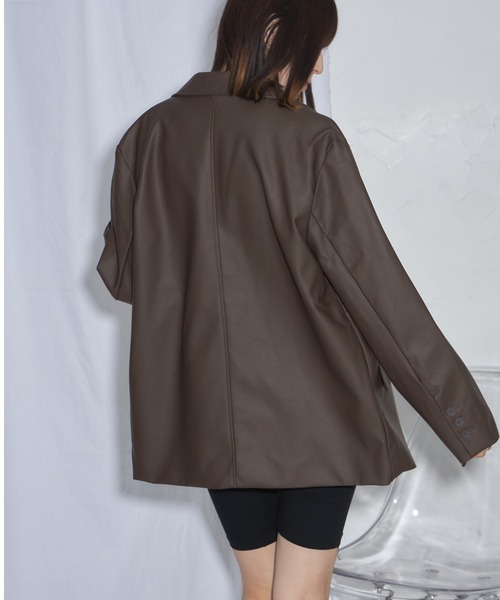 leimn（レイムン）の「フェイクレザージャケット（テーラードジャケット・レディース・ブラック/ブラウン・M）」の22枚目の写真