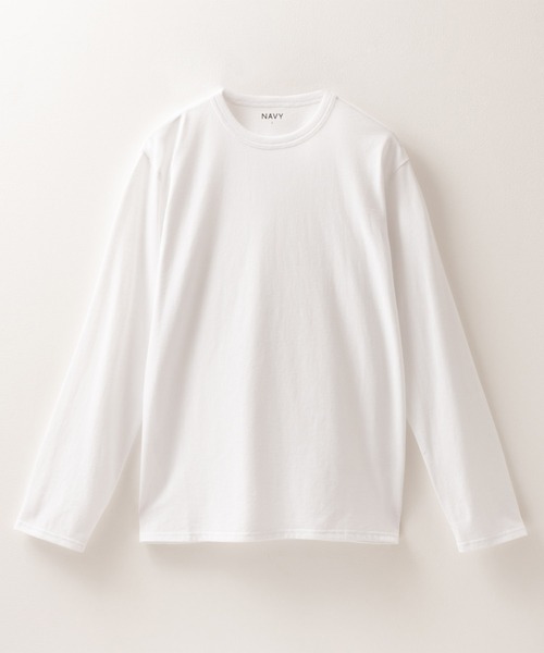 NAVY(ネイビー)の「【抗菌防臭】NAVY ベーシック 天竺クルーネック L/S TEE(Tシャツ/カットソー・メンズ・ブラック/グレイッシュベージュ/チャコールグレー/ホワイト・S/M/L/XL/XXL)」の5枚目の写真