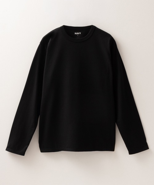 NAVY(ネイビー)の「【抗菌防臭】NAVY ベーシック 天竺クルーネック L/S TEE(Tシャツ/カットソー・メンズ・ブラック/グレイッシュベージュ/チャコールグレー/ホワイト・S/M/L/XL/XXL)」の7枚目の写真