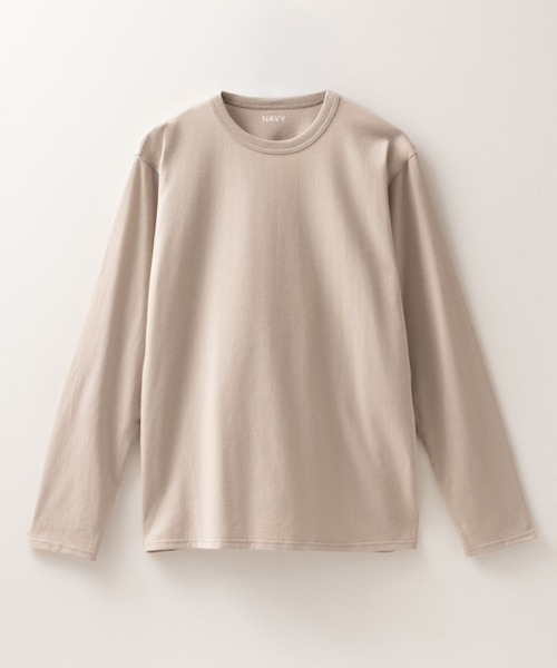 NAVY(ネイビー)の「【抗菌防臭】NAVY ベーシック 天竺クルーネック L/S TEE(Tシャツ/カットソー・メンズ・ブラック/グレイッシュベージュ/チャコールグレー/ホワイト・S/M/L/XL/XXL)」の11枚目の写真