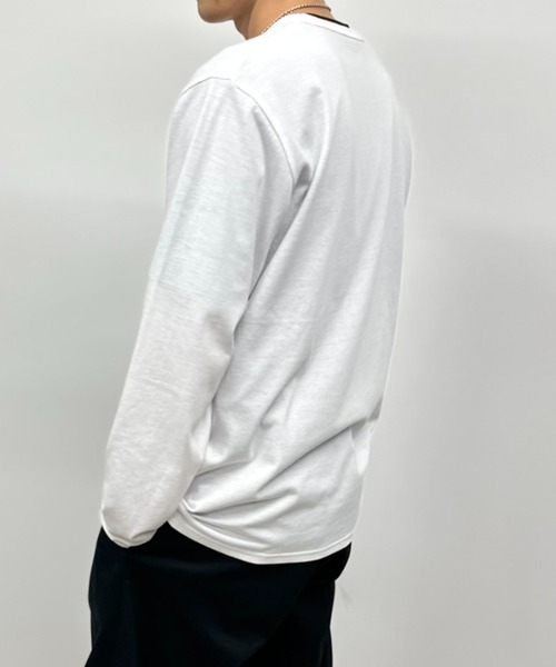 NAVY(ネイビー)の「【抗菌防臭】NAVY ベーシック 天竺クルーネック L/S TEE(Tシャツ/カットソー・メンズ・ブラック/グレイッシュベージュ/チャコールグレー/ホワイト・S/M/L/XL/XXL)」の15枚目の写真