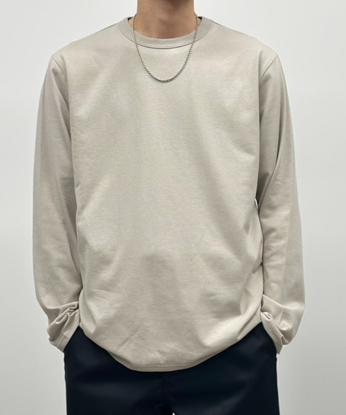 NAVY(ネイビー)の「【抗菌防臭】NAVY ベーシック 天竺クルーネック L/S TEE(Tシャツ/カットソー・メンズ・ブラック/グレイッシュベージュ/チャコールグレー/ホワイト・S/M/L/XL/XXL)」の22枚目の写真