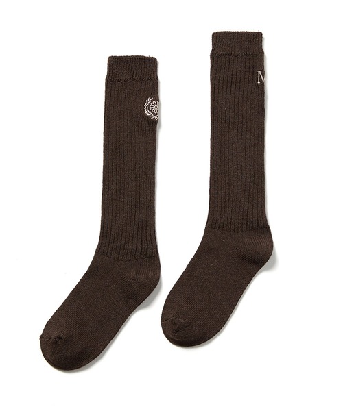 Mardi Mercredi（マルディメクルディ）の「LONG SOCKS MRD LOGO（ソックス/靴下・レディース・ダークブラウン/ミント/ラベンダー/チャコール/オリーブ・FREE）」の2枚目の写真