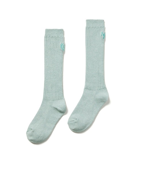 Mardi Mercredi（マルディメクルディ）の「LONG SOCKS MRD LOGO（ソックス/靴下・レディース・ダークブラウン/ミント/ラベンダー/チャコール/オリーブ・FREE）」の4枚目の写真