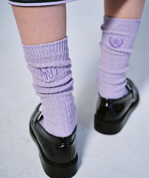 ★MARDI MERCREDI★LONG SOCKS MRD LOGO 6足★大人気★ LONG SOCKS MRD LOGO_WHITE GREEN - MARDI MERCREDI