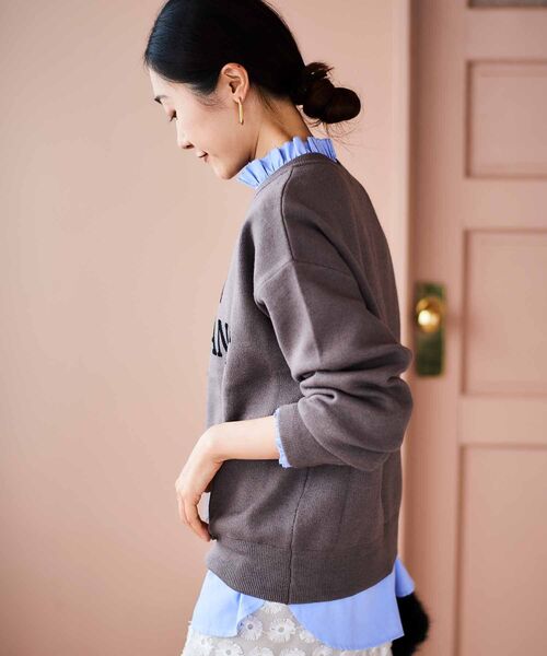 le.coeur blanc（ルクールブラン）の「ダブルジャガードロゴニット（ニット/セーター・レディース・モカ/アイボリー/ライトグレー・38）」の16枚目の写真