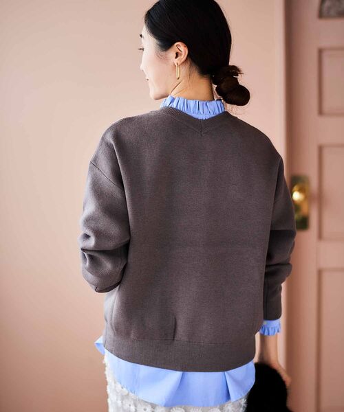 le.coeur blanc（ルクールブラン）の「ダブルジャガードロゴニット（ニット/セーター・レディース・モカ/アイボリー/ライトグレー・38）」の17枚目の写真