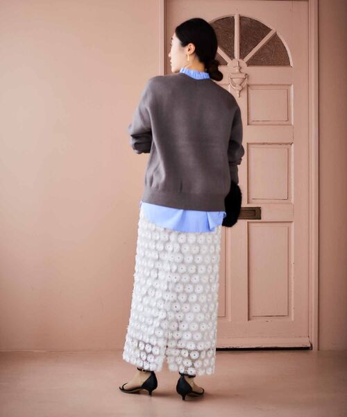 le.coeur blanc（ルクールブラン）の「ダブルジャガードロゴニット（ニット/セーター・レディース・モカ/アイボリー/ライトグレー・38）」の20枚目の写真