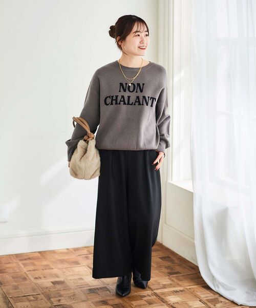 【セール】ダブルジャガードロゴニット（ニット/セーター）｜le.coeur blanc（ルクールブラン）