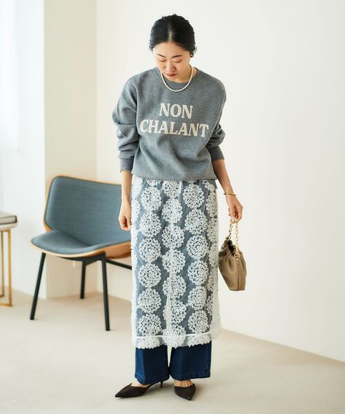 【セール】ダブルジャガードロゴニット（ニット/セーター）｜le.coeur blanc（ルクールブラン）