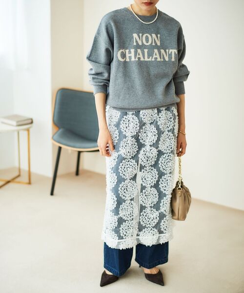 【セール】ダブルジャガードロゴニット（ニット/セーター）｜le.coeur blanc（ルクールブラン）