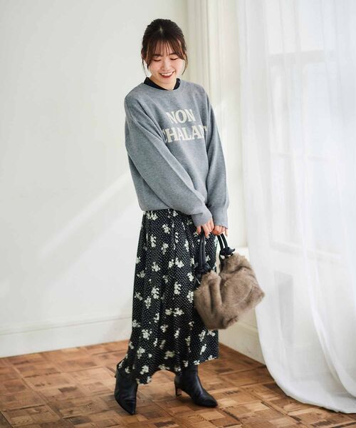 【セール】ダブルジャガードロゴニット（ニット/セーター）｜le.coeur blanc（ルクールブラン）