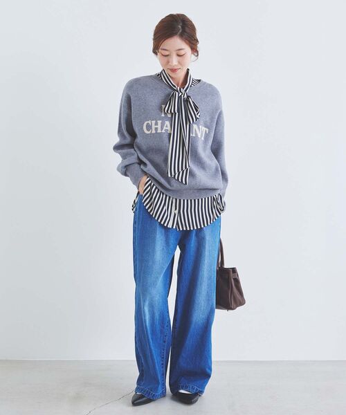 【セール】ダブルジャガードロゴニット（ニット/セーター）｜le.coeur blanc（ルクールブラン）