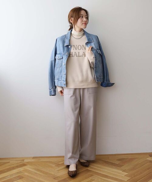 le.coeur blanc（ルクールブラン）の「ダブルジャガードロゴニット（ニット/セーター・レディース・モカ/アイボリー/ライトグレー・38）」の6枚目の写真