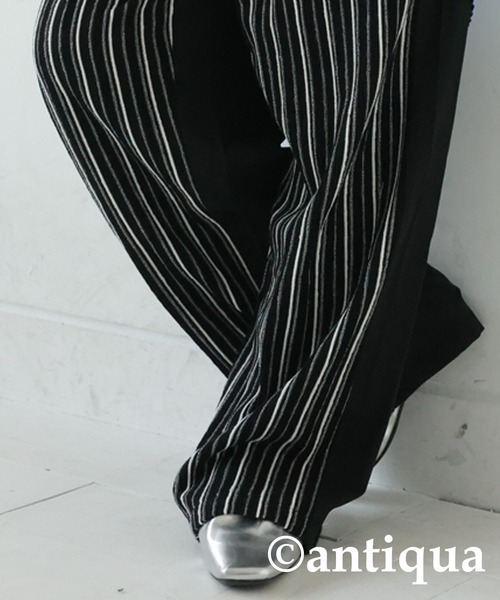antiqua(アンティカ)の「ドッキングストライプニットパンツ(その他パンツ・レディース・ブラック/ベージュ・LARGE/MEDIUM)」の12枚目の写真