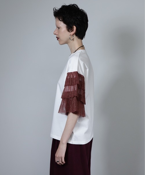 【在庫限り】ROSE BUD ローズバッド　カットソー　長袖　メッシュ編み人気 ROSE BUD tシャツ (CREOLME)MESH NUMBERING H/S TEE レディース