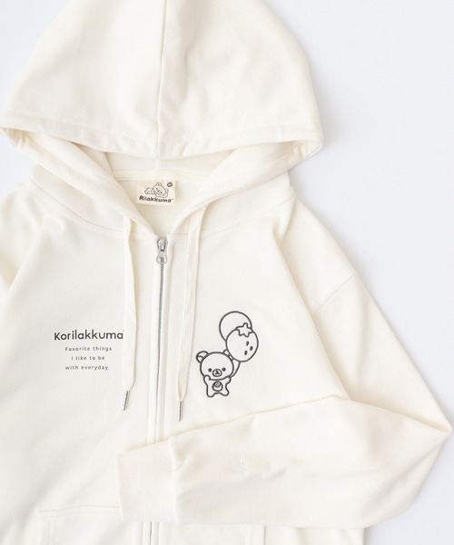 FUNALIVE(ファンアライブ)の「Rilakkuma 裏毛フルジップパーカー(パーカー・メンズ・グレー系1/カーキ/ブラック/ナチュラル/杢グレー/ライトブラウン/ネイビー・M/S/L)」の5枚目の写真
